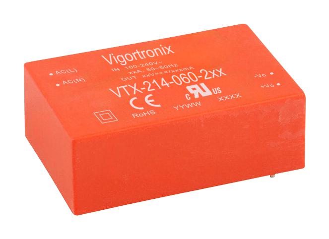 VTX-214-060 系列 60W 紧凑型 交流/直流转换器