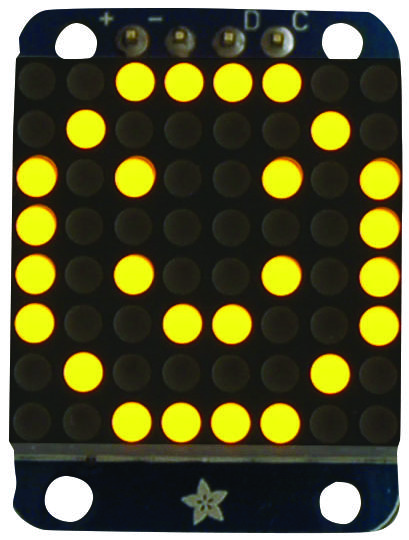 发光二极管显示器, 点阵式矩阵, 8x8, 黄色