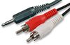 RP002 - 音频/视频电缆组件, 音视频(RCA)插头, x2, 3.5mm立体声插头, 5.9 ft, 1.8 m, 黑色