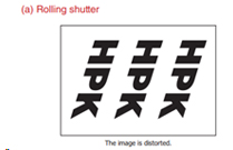 Distortion in rolling shutter